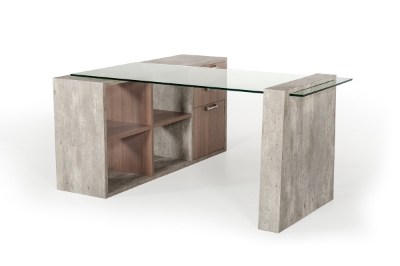 Picture of Nova Domus Boston Modern Glass & Faux Concrete Desk