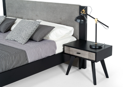 Picture of Nova Domus Panther Contemporary Grey & Black Nightstand