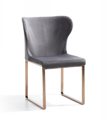 Picture of Modrest Chadwick Modern Grey Velvet & Rosegold Dining Chair