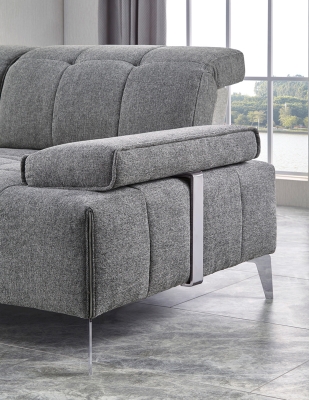 Picture of Divani Casa Nash - Modern Grey Fabric Sectional Sofa Adjustable Backrest