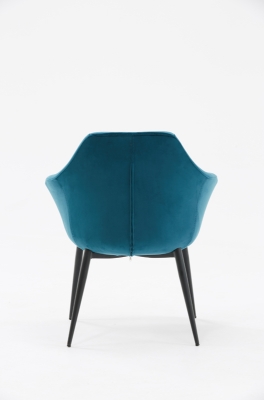 Picture of Modrest Wilson Modern Teal Velvet & Black Dining Chair