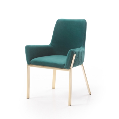 Picture of Modrest Robin Modern Green Velvet & Gold Dining Chair