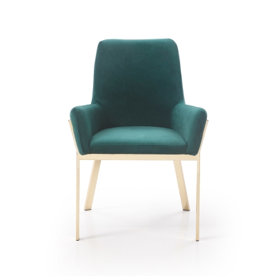 Picture of Modrest Robin Modern Green Velvet & Gold Dining Chair