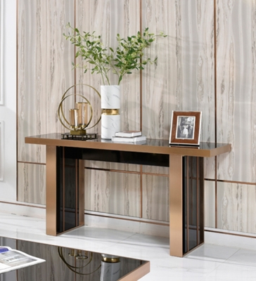 Picture of Nova Domus Cartier Modern Black & Rosegold Console Table