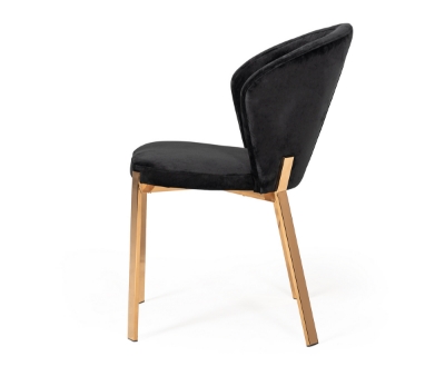 Picture of Modrest Nadia Modern Black Velvet & Rosegold Dining Chair (Set of 2)