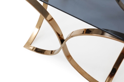 Picture of Modrest Reklaw Modern Smoked Glass & Rosegold End Table