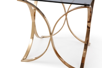 Picture of Modrest Reklaw Modern Smoked Glass & Rosegold End Table