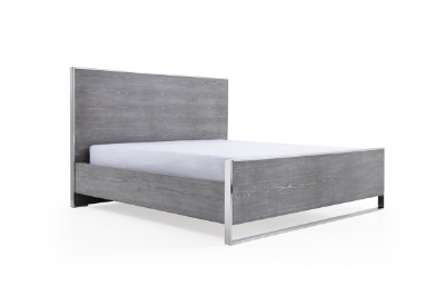 Picture of Modrest Charlene Modern Grey Elm & Stainless Steel Bed