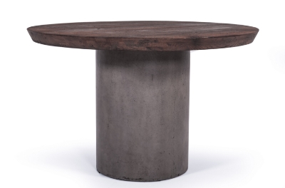 Picture of Modrest Renzo Modern Round Oak & Concrete Dining Table