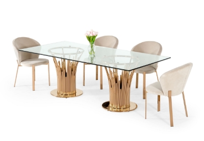 Picture of Modrest Paxton Modern Glass & Rosegold Dining Table