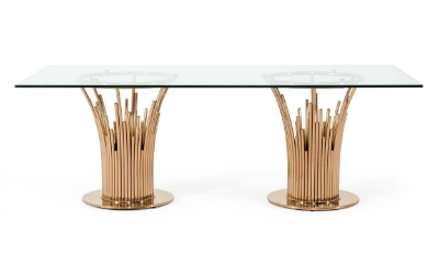 Picture of Modrest Paxton Modern Glass & Rosegold Dining Table