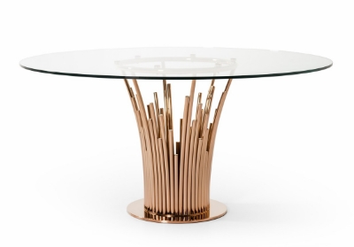 Picture of Modrest Paxton Modern Round Glass & Rosegold Dining Table