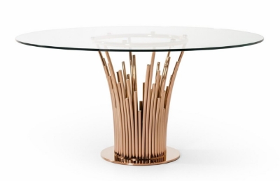 Picture of Modrest Paxton Modern Round Glass & Rosegold Dining Table