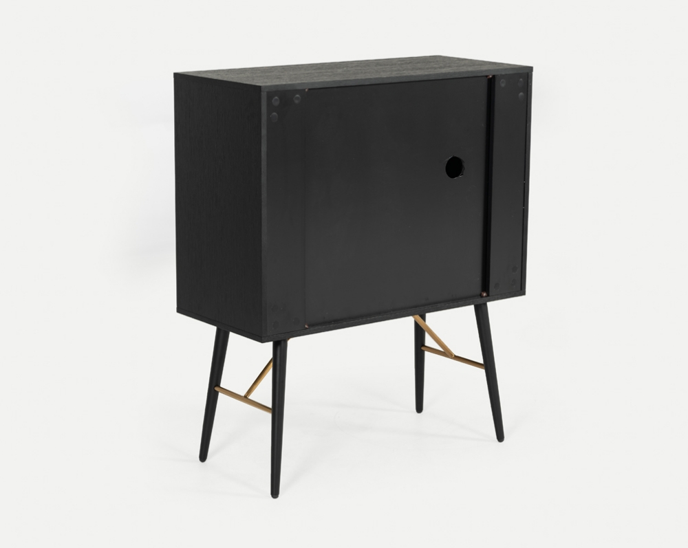 Picture of Modrest Billy Modern Black Oak & Gold Tall Buffet