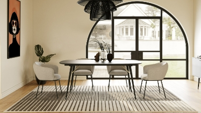 Picture of Modrest Billy Modern Black Oak & Gold Extendable Dining Table