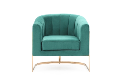 Picture of Modrest Trask Modern Green Velvet & Rosegold Accent Chair