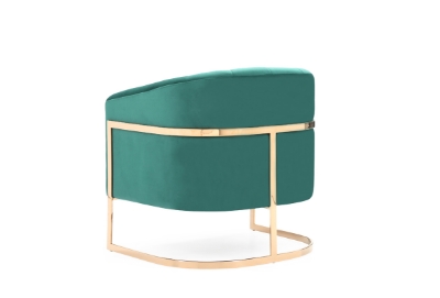 Picture of Modrest Trask Modern Green Velvet & Rosegold Accent Chair