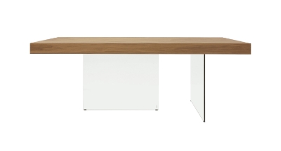 Picture of Modrest Encino Modern Walnut & Glass Dining Table