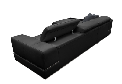 Picture of Divani Casa Pella Mini - Modern Black Leather Left Facing Sectional Sofa