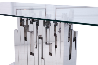 Picture of Modrest Edwin Modern Glass & Stainless Steel Dining Table