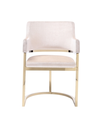 Picture of Modrest Tulsa Modern Cream Velvet & Gold Dining Chair