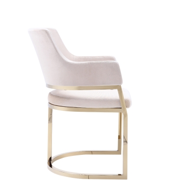 Picture of Modrest Tulsa Modern Cream Velvet & Gold Dining Chair