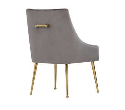 Picture of Modrest Castana Modern Grey Velvet & Gold Dining Chair (Set of 2)