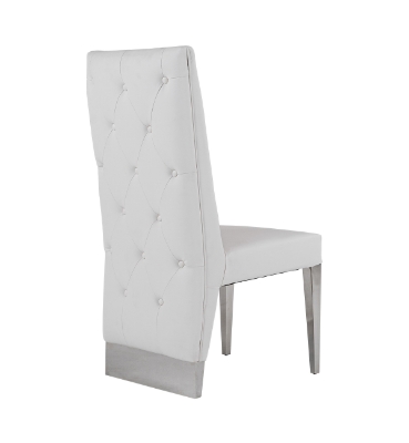 Picture of Modrest Kilson Modern White Leatherette & Stainless Steel Dining Chair (Set of 2)