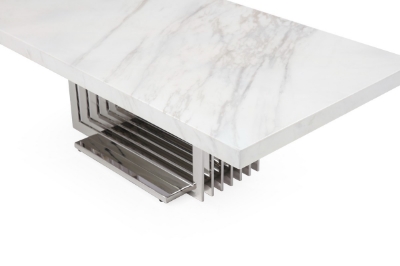 Picture of Modrest Kingsley Modern Marble & Stainless Steel Coffee Table