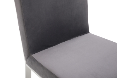 Picture of Modrest Reba Modern Grey Velvet & Stainless Steel Dining Chair (Set of 2)