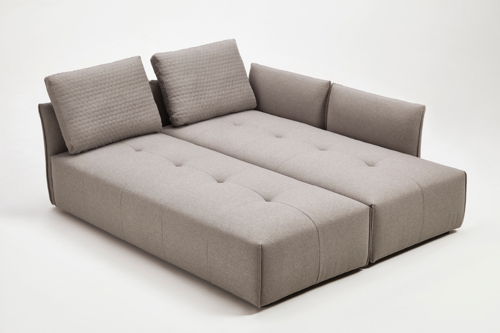 Picture of Divani Casa - Polson Modern Light Grey Fabric Modular  Sectional Sofa Bed