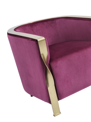 Picture of Divani Casa Anthony Modern Pink & Gold Accent Chair