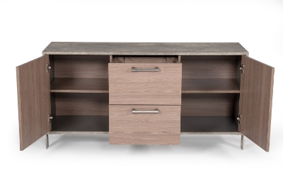 Picture of Nova Domus Boston Modern Brown Oak & Faux Concrete Office File Cabinet