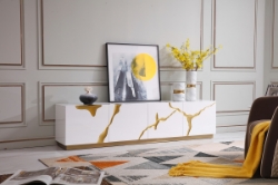 Picture of Modrest Aspen Modern White & Gold TV Stand