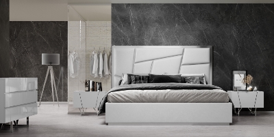 Picture of Modrest Chrysler Modern White Bonded Leather Bed