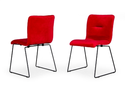 Picture of Modrest Yannis - Modern Red Fabric Dining Chair (Set of 2)