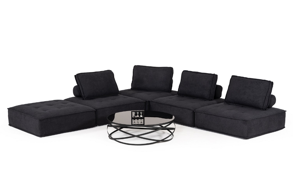 Picture of Divani Casa Nolden - Modern Black Fabric Modular Sectional Sofa