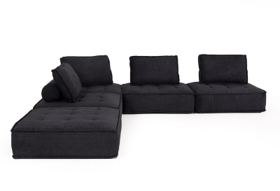 Picture of Divani Casa Nolden - Modern Black Fabric Modular Sectional Sofa