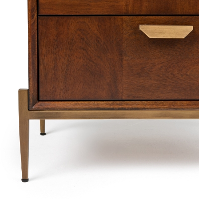 Picture of Modrest Shane - Modern Acacia & Brass Nightstand