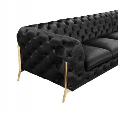 Picture of Divani Casa Sheila - Modern Black Velvet Sectional Sofa