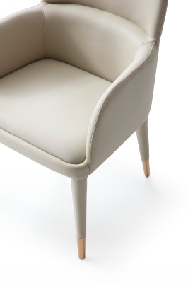 Picture of Modrest Cortina - Modern Beige Eco-Leather Dining Arm Chair