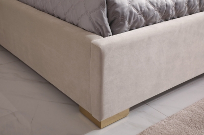 Picture of Modrest Corrico - Off White Velvet Modern Bed