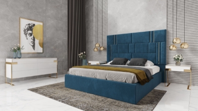 Picture of Modrest Adonis - Modern Blue Fabric Bed