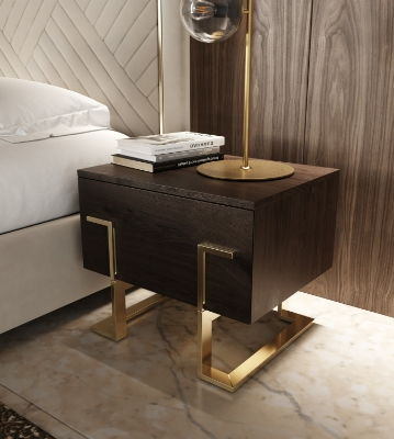 Picture of Modrest Moontide Modern Smoked Ash & Gold Nightstand