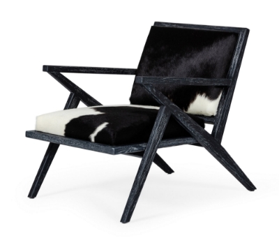 Picture of Modrest Hallam - Glam Black and White Cowhide Accent Chair