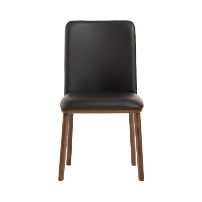 Picture of Modrest Utah - Modern Walnut and Brown Eco-Leather Dining Chair- Set of 2