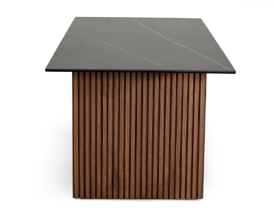 Picture of Modrest Maggie - Modern Walnut and Black Ceramic Top Dining Table