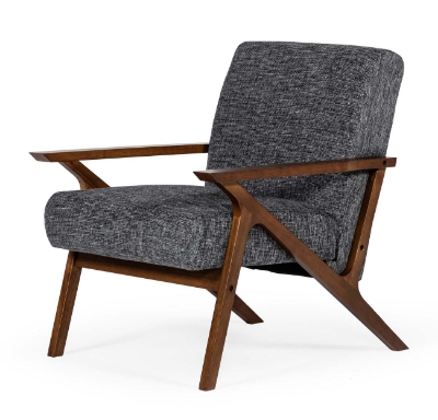 Picture of Modrest Candea - Mid-Century Walnut and Grey Accent Chair