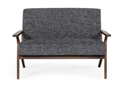 Picture of Modrest Candea - Mid-Century Walnut and Grey Compact Loveseat