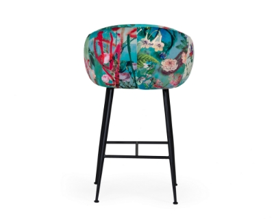 Picture of Modrest Roxann - Contemporary Floral Velvet Bar Stool